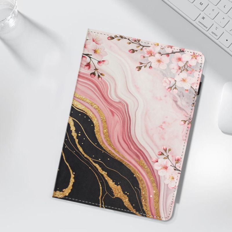 Étui Samsung Galaxy Tab S10 FE / S9 / S9 FE Motif Floral Marbre