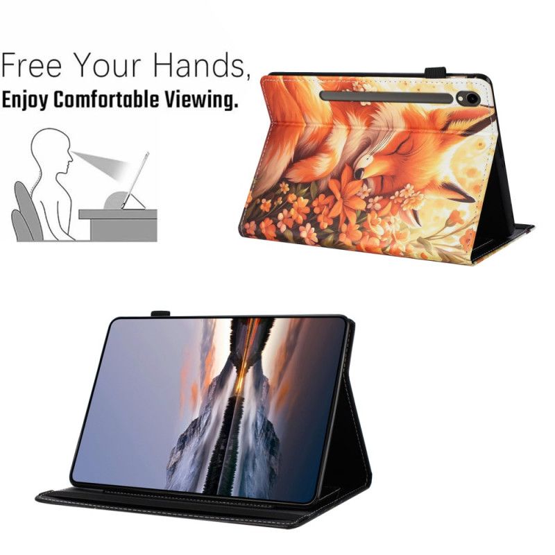 Étui Samsung Galaxy Tab S10 FE / S9 / S9 FE Renard fleuri