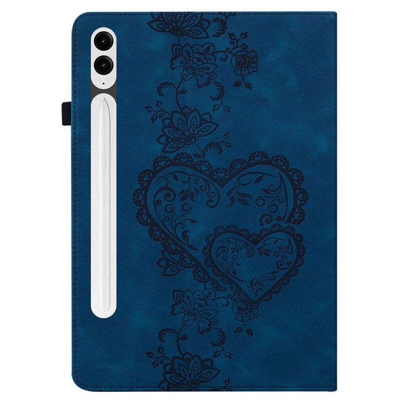 Étui Samsung Galaxy Tab S10 Plus / S9 FE Plus / S9 Plus Effet Daim Coeurs