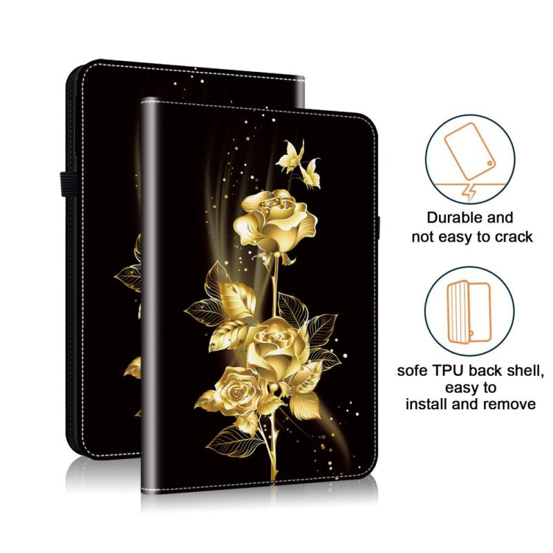 Étui Samsung Galaxy Tab S10 Plus / S9 FE Plus / S9 Plus Roses Dorées