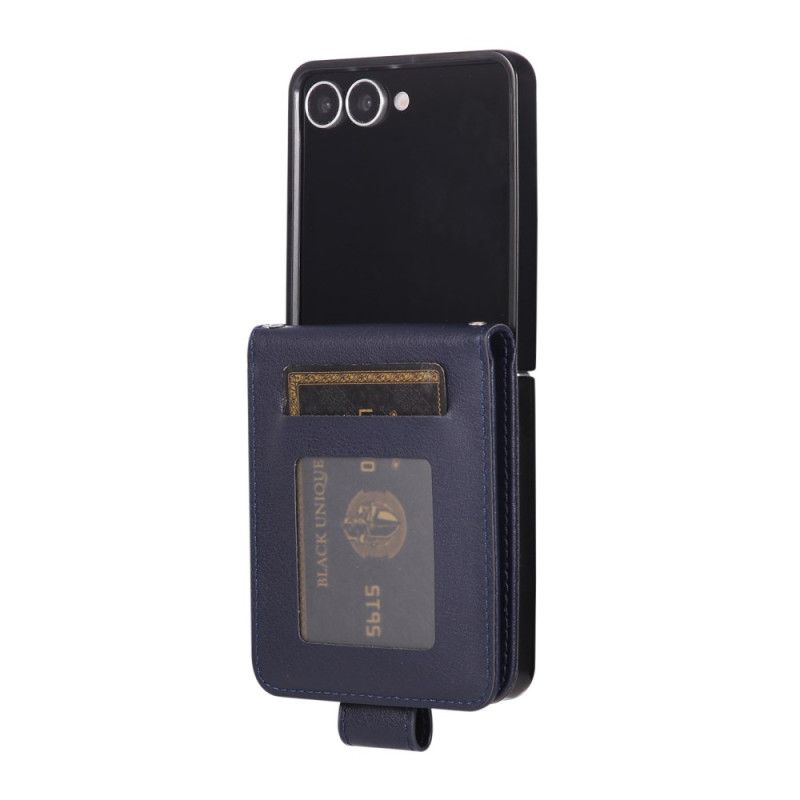 Étui Samsung Galaxy Z Flip 7 Porte-Cartes en Simili Cuir