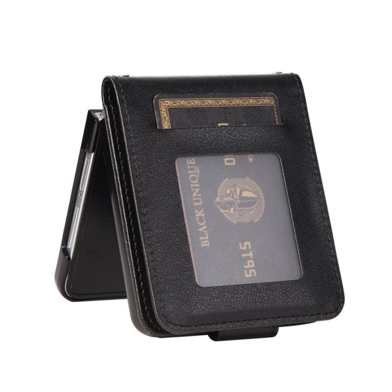 Étui Samsung Galaxy Z Flip 7 Porte-Cartes en Simili Cuir