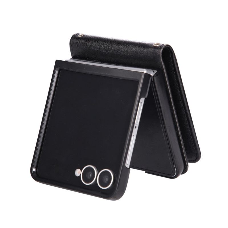 Étui Samsung Galaxy Z Flip 7 Porte-Cartes en Simili Cuir