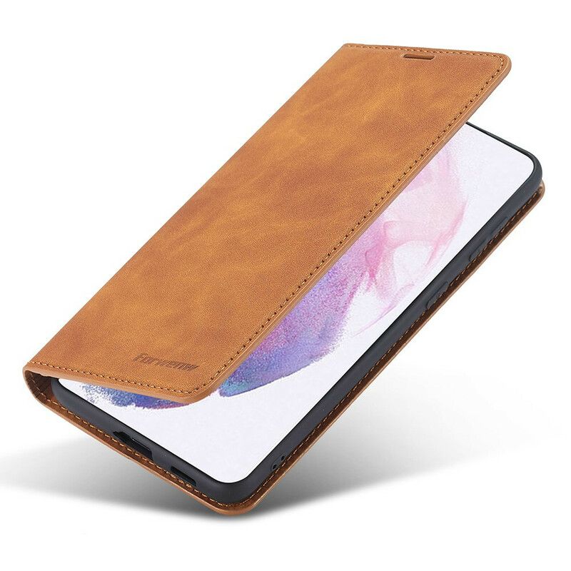 Flip Cover Pour Samsung Galaxy S21 FE Effet Cuir Forwenw