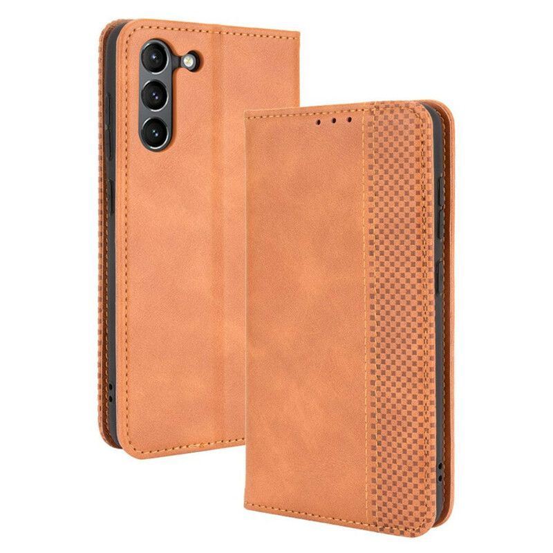 Flip Cover Pour Samsung Galaxy S21 FE Effet Cuir Vintage Stylisé