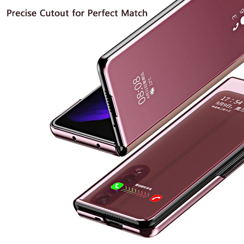 Flip Cover Pour Samsung Galaxy Z Fold 3 5G Couverture Miroir