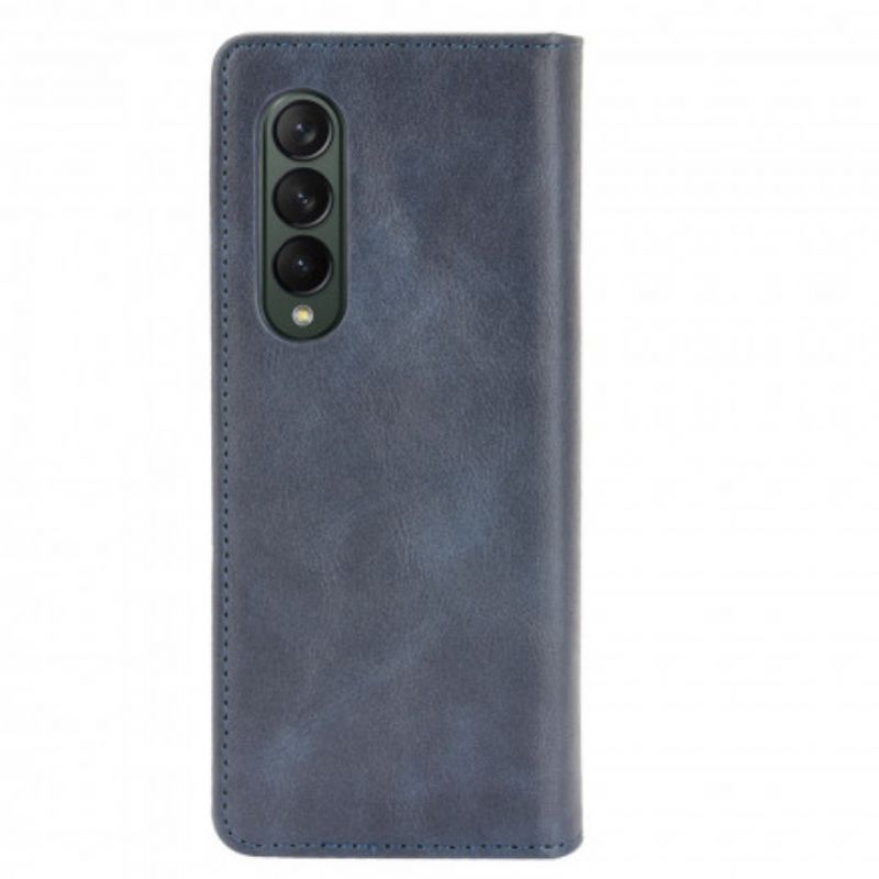 Flip Cover Pour Samsung Galaxy Z Fold 3 5G Effet Cuir Stylisé