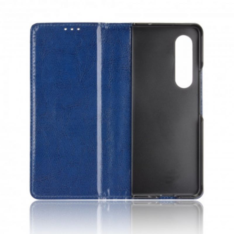 Flip Cover Pour Samsung Galaxy Z Fold 3 5G Effet Cuir Stylisé