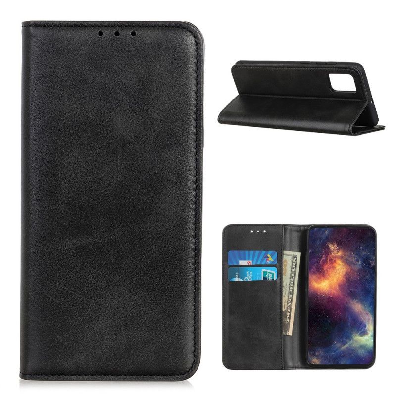 Flip Cover Samsung Galaxy A02s Cuir Fendu Élégance