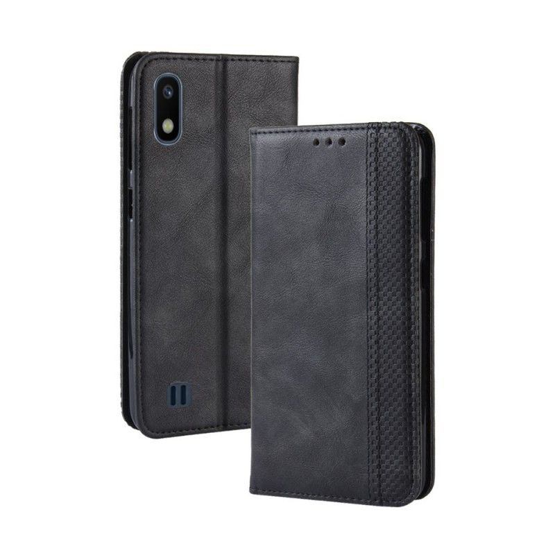 Flip Cover Samsung Galaxy A10 Effet Cuir Vintage Stylisé