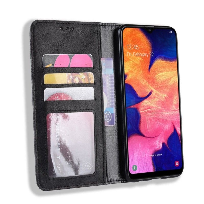 Flip Cover Samsung Galaxy A10 Effet Cuir Vintage Stylisé