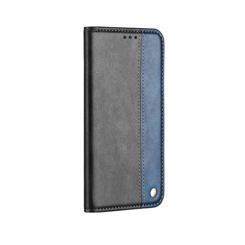 Flip Cover Samsung Galaxy A10 Simili Cuir Bouton Noir