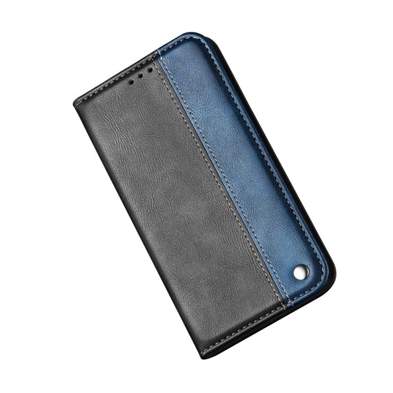 Flip Cover Samsung Galaxy A10 Simili Cuir Bouton Noir