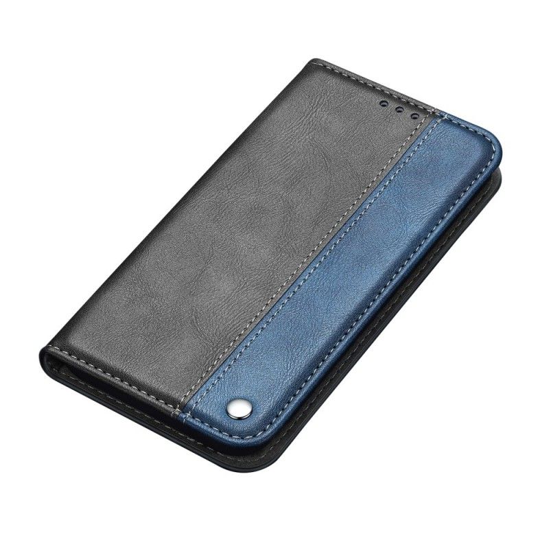 Flip Cover Samsung Galaxy A10 Simili Cuir Bouton Noir