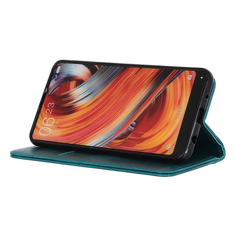 Flip Cover Samsung Galaxy A13 5G / A04s Cuir Litchi Fendu Élégance