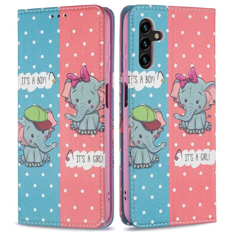 Flip Cover Samsung Galaxy A13 5G Bébés Éléphants