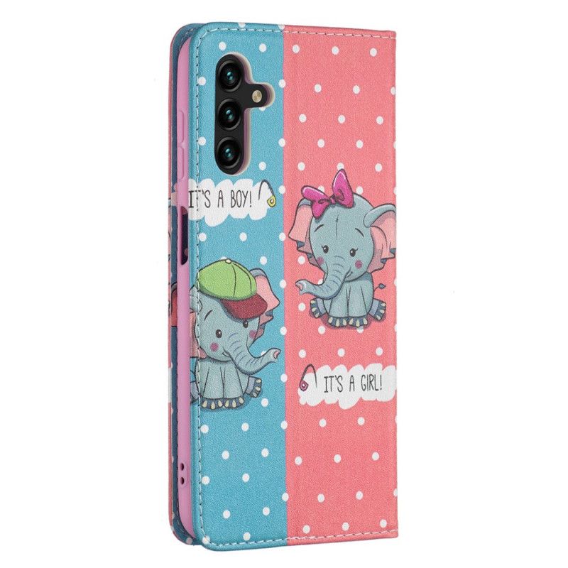 Flip Cover Samsung Galaxy A13 5G Bébés Éléphants