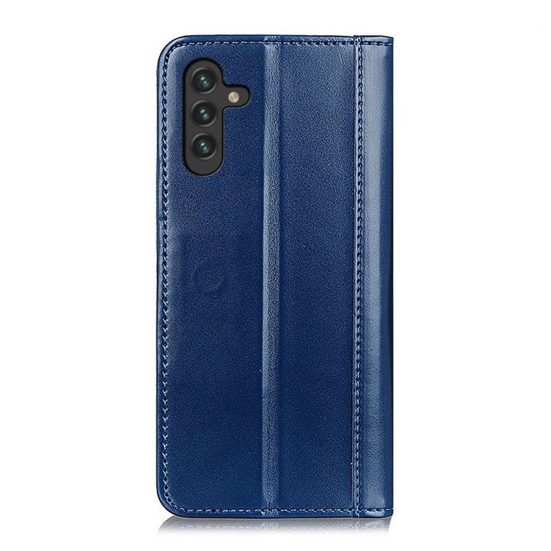 Flip Cover Samsung Galaxy A13 5G Cuir Fendu Brillant