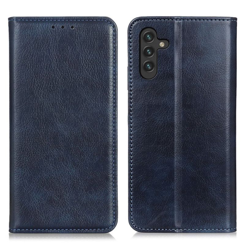 Flip Cover Samsung Galaxy A13 5G Cuir Litchi Fendu Élégance