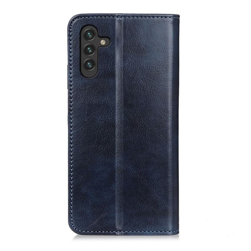 Flip Cover Samsung Galaxy A13 5G Cuir Litchi Fendu Élégance