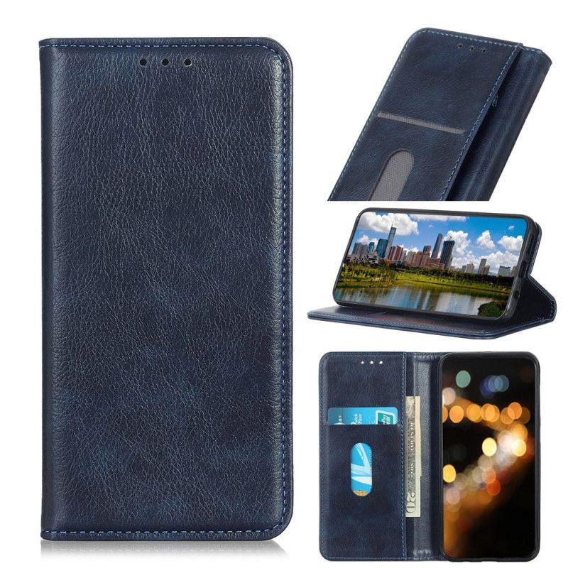 Flip Cover Samsung Galaxy A13 5G Cuir Litchi Fendu Élégance