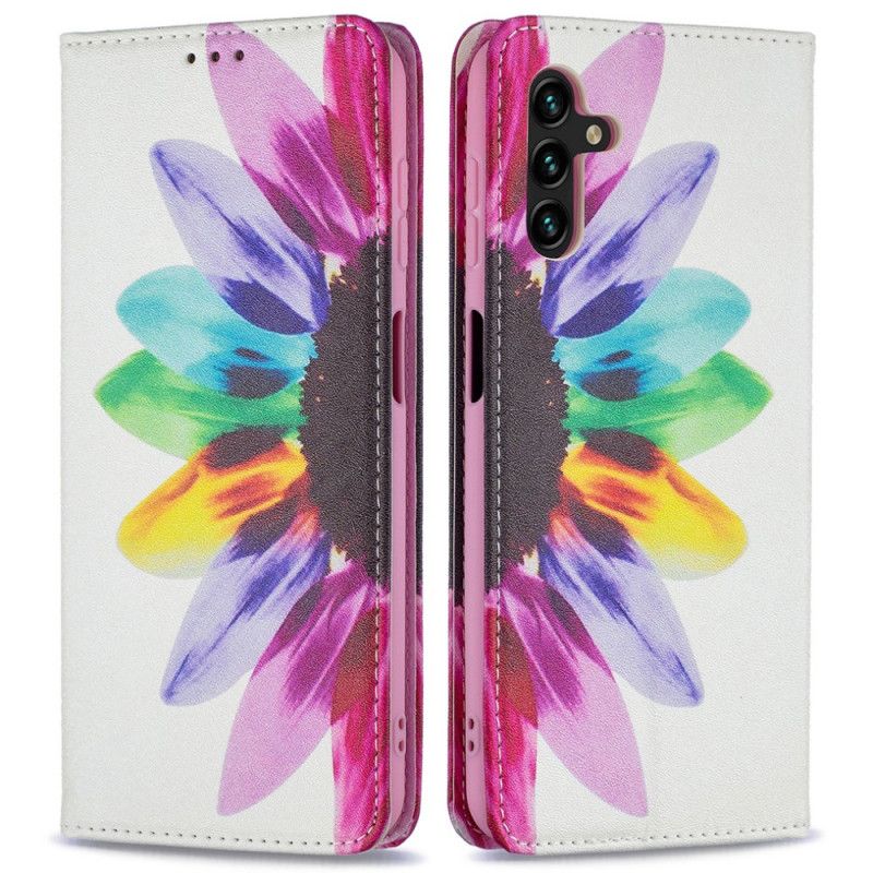 Flip Cover Samsung Galaxy A13 5G Fleur Aquarelle