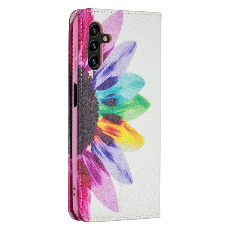 Flip Cover Samsung Galaxy A13 5G Fleur Aquarelle