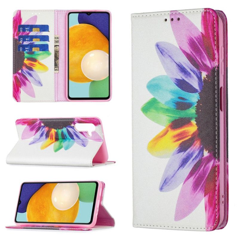 Flip Cover Samsung Galaxy A13 5G Fleur Aquarelle