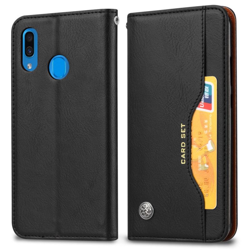 Flip Cover Samsung Galaxy A20e Simili Cuir Porte-cartes