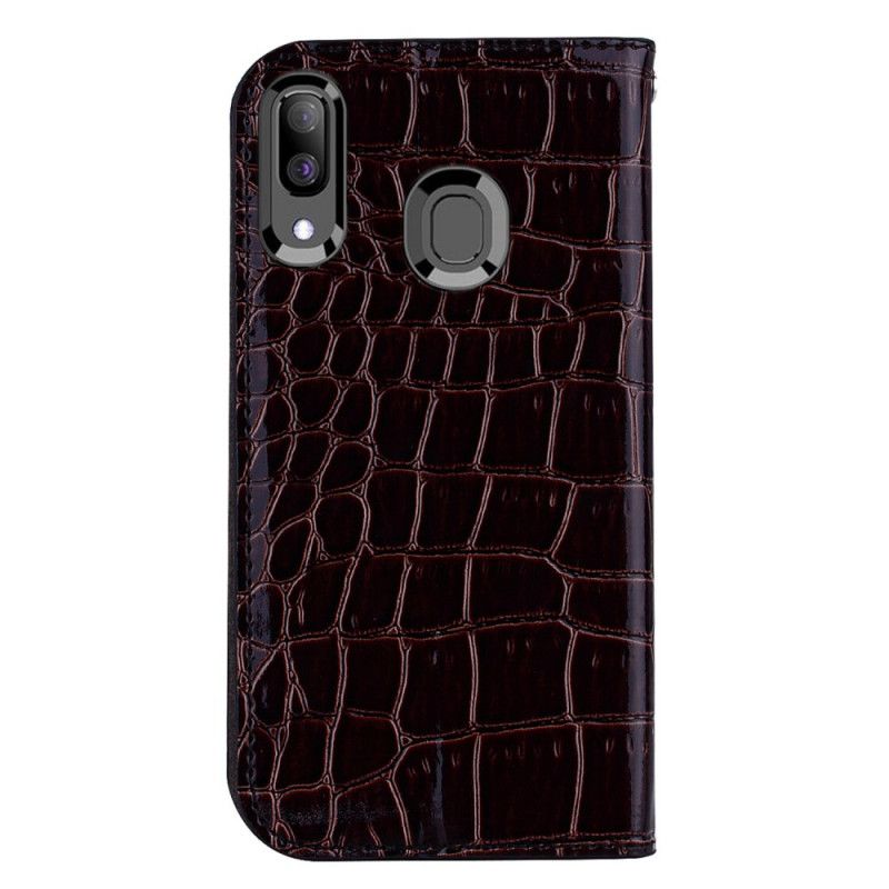 Flip Cover Samsung Galaxy A30 Effet Peau De Crocodile Et Paillettes