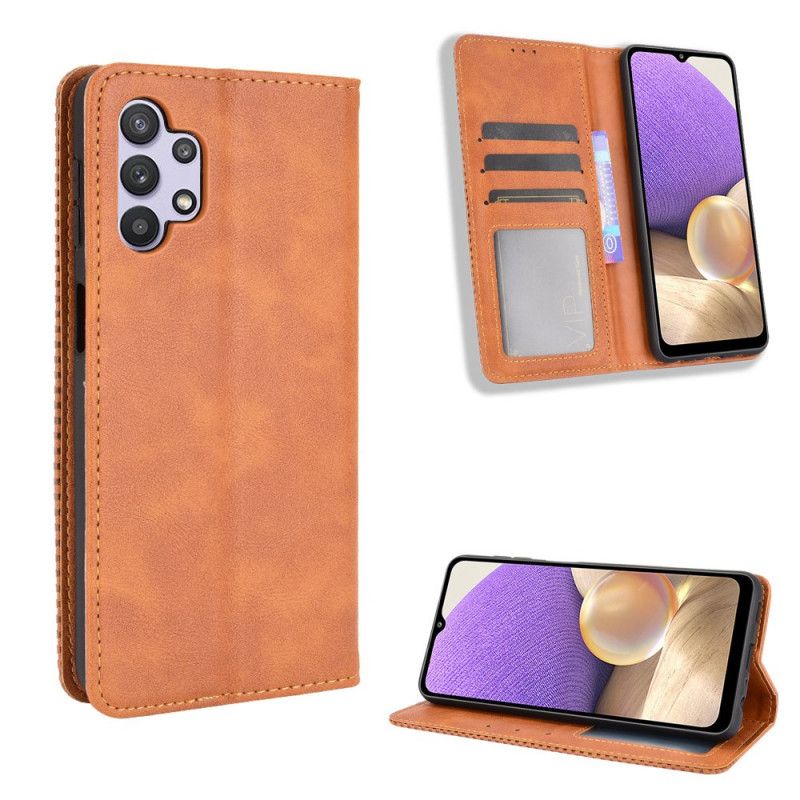 Flip Cover Samsung Galaxy A32 5g Effet Cuir Vintage Stylisé