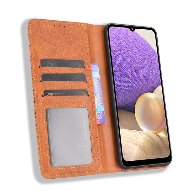 Flip Cover Samsung Galaxy A32 5g Effet Cuir Vintage Stylisé