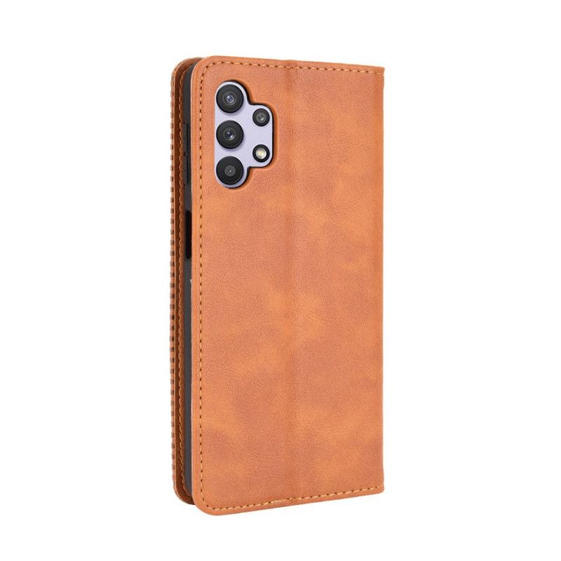 Flip Cover Samsung Galaxy A32 5g Effet Cuir Vintage Stylisé