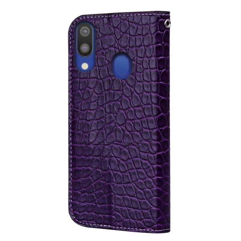 Flip Cover Samsung Galaxy A40 Effet Peau De Crocodile Et Paillettes