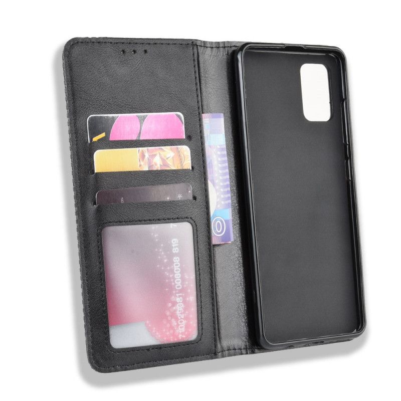 Flip Cover Samsung Galaxy A51 5g Effet Cuir Vintage Stylisé