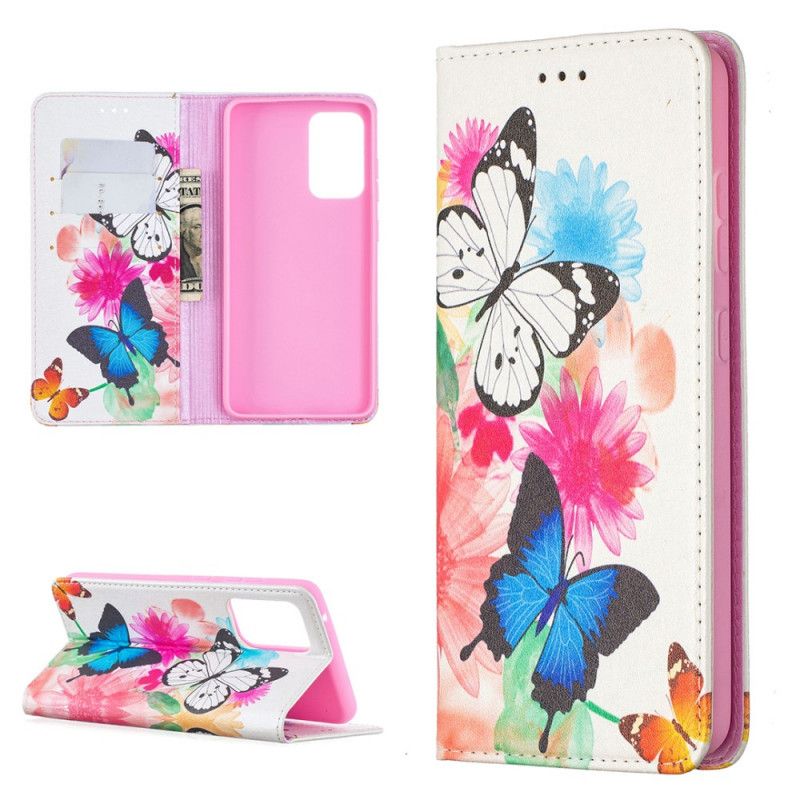 Flip Cover Samsung Galaxy A52 4g / A52 5g Papillons Colorés