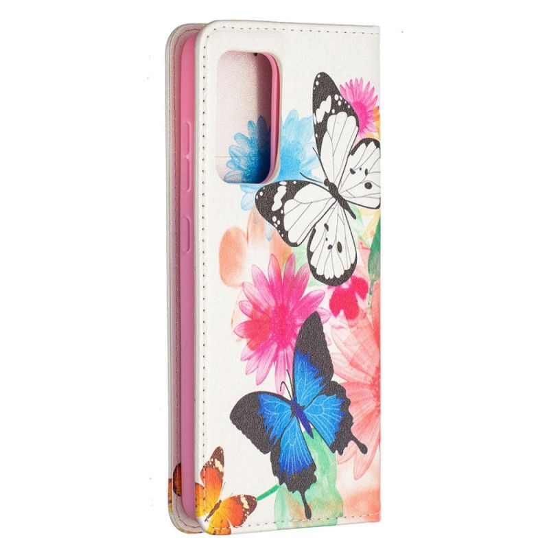 Flip Cover Samsung Galaxy A52 4g / A52 5g Papillons Colorés