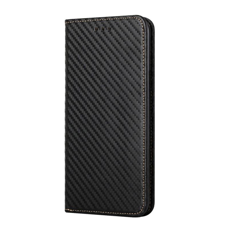 Flip Cover Samsung Galaxy A54 5G Style Fibre Carbone à Lanière