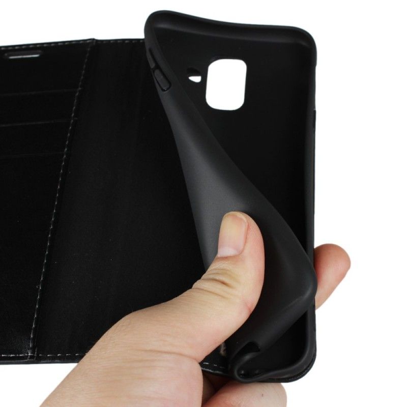 Flip Cover Samsung Galaxy A6 Plus Simili Cuir Ancien