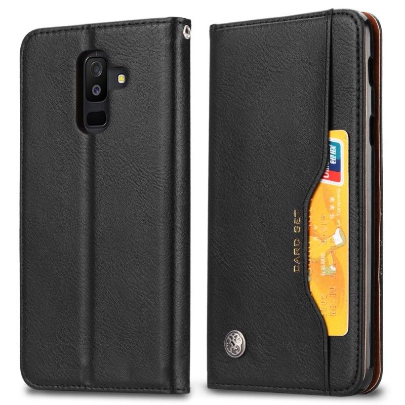 Flip Cover Samsung Galaxy A6 Plus Simili Cuir Porte-cartes