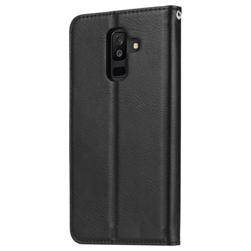 Flip Cover Samsung Galaxy A6 Plus Simili Cuir Porte-cartes