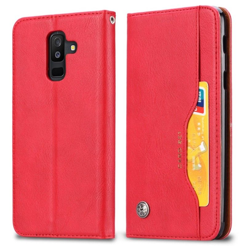 Flip Cover Samsung Galaxy A6 Plus Simili Cuir Porte-cartes