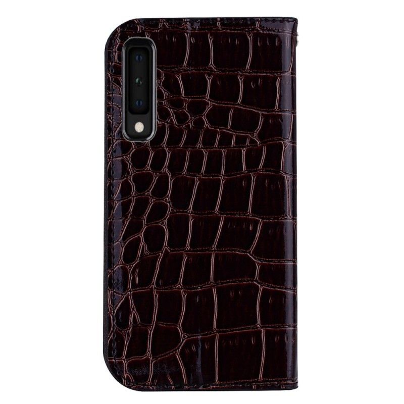 Flip Cover Samsung Galaxy A7 Effet Peau De Crocodile Et Paillettes