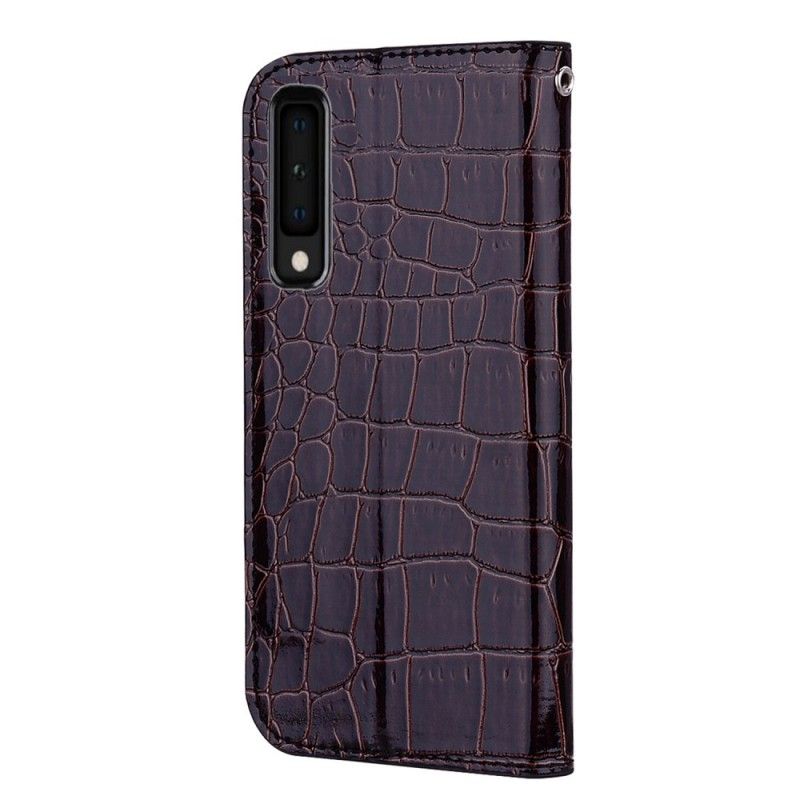 Flip Cover Samsung Galaxy A7 Effet Peau De Crocodile Et Paillettes