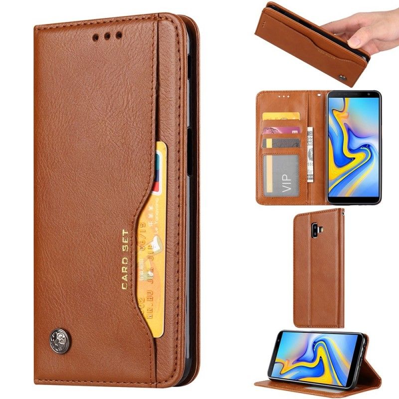 Flip Cover Samsung Galaxy J6 Plus Simili Cuir Porte-cartes