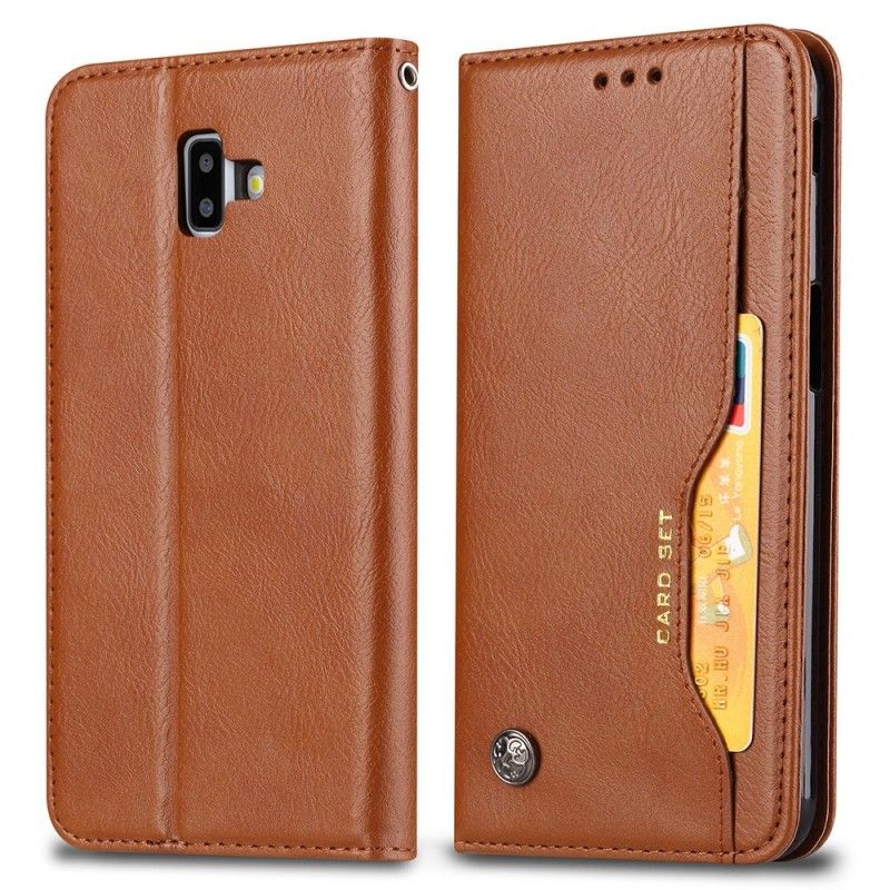 Flip Cover Samsung Galaxy J6 Plus Simili Cuir Porte-cartes