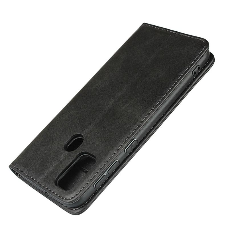 Flip Cover Samsung Galaxy M21 Cuir Fendu Élégance