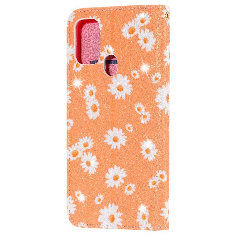 Flip Cover Samsung Galaxy M31 Simili Cuir Marguerites