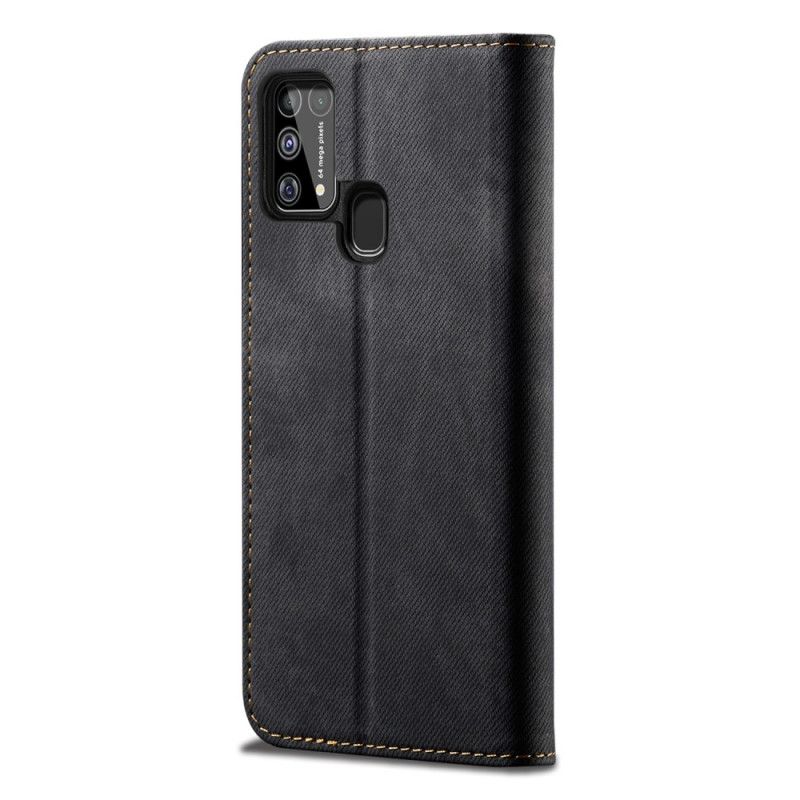 Flip Cover Samsung Galaxy M31 Tissu Jeans