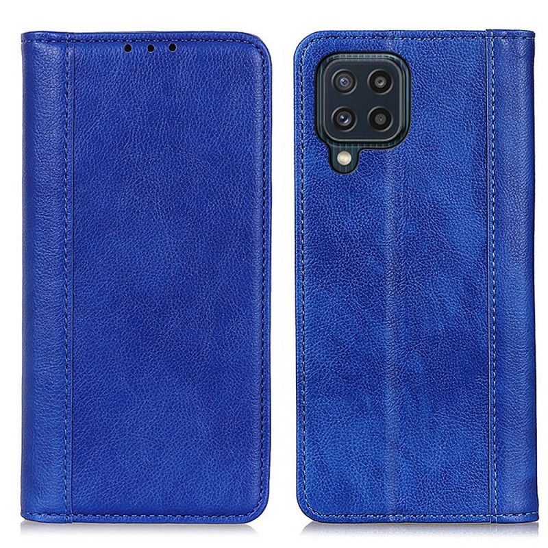 Flip Cover Samsung Galaxy M32 Cuir Litchi Fendu Élégance